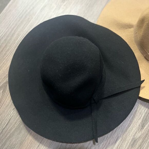 WIDE BRIM FLOPPY PURE WOOL HAT BLACK S/54 - Picture 5 of 8